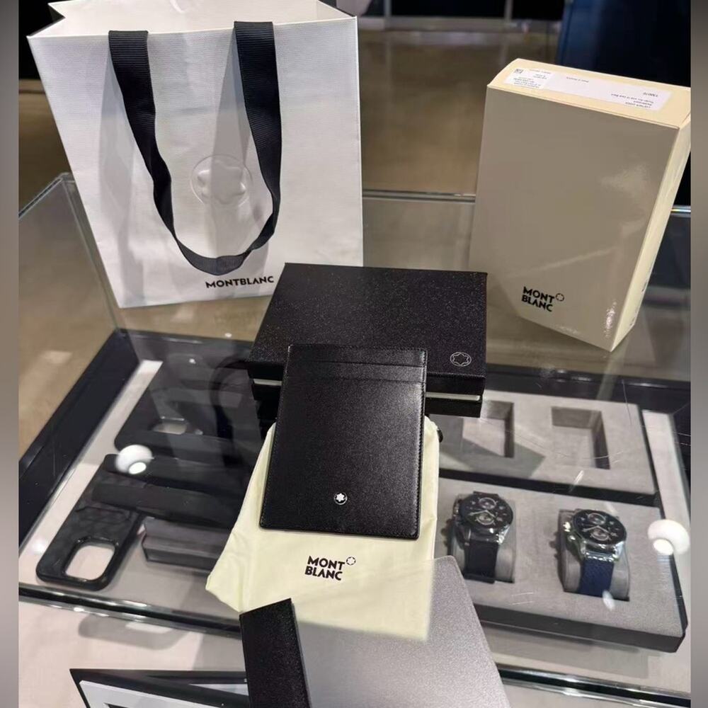 Sale ends 4/25 Montblanc Black Leather Wallet with money flip